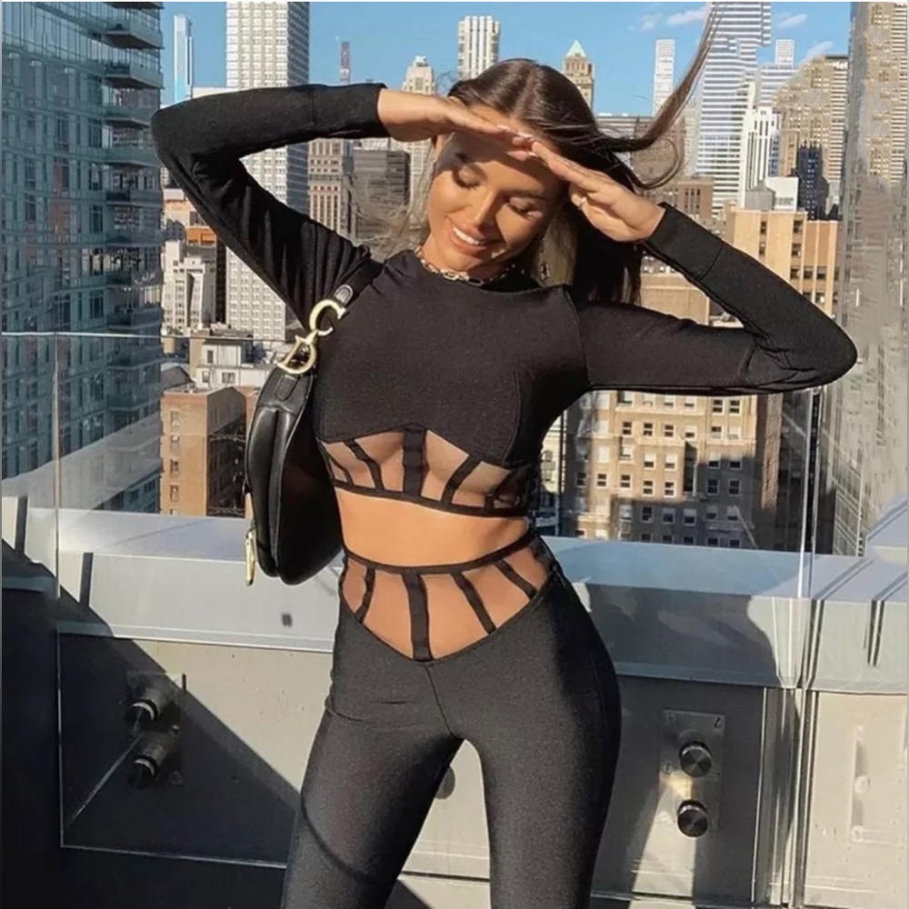 Story1440 Illusion Corset 2 Piece Black NWT